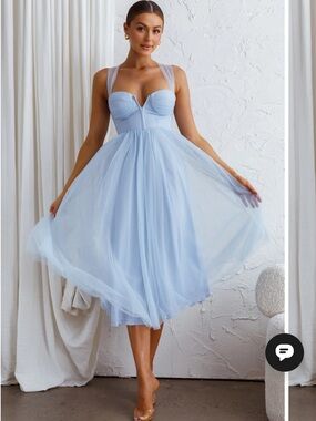 Selfie Leslie Light Blue Tulle Midi Dress